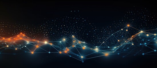 Fototapeta premium Abstract background Digital data science with connecting dots and lines. Generate AI image