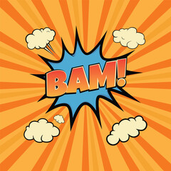 comic book bam! explosion background design template