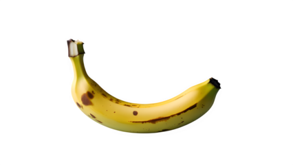 Isolated Ripe Banana on Transparent Background