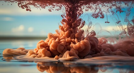 Ink Cloud in Water Near Beach