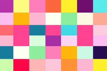 Colorful geometric pattern featuring vibrant squares, ideal for design and artistic projects