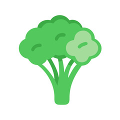 Broccoli floret simple and fun vector illustration against black