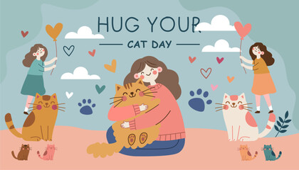 background, hug your cat day theme