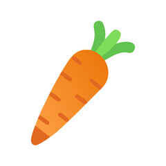 Flat design carrot icon against a solid black background
