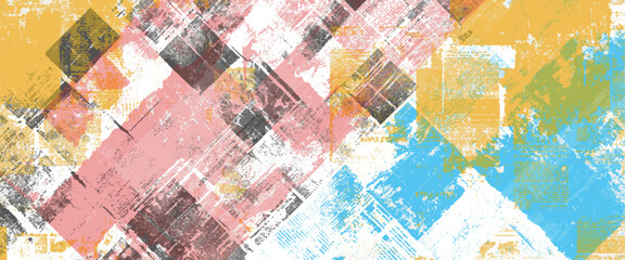 Fototapeta premium Vector new style newspaper paper grunge vintage colorful poster with the words