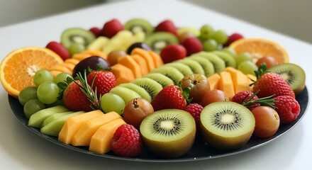Fruit Platter with Kiwi, Strawberry, Orange