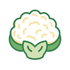 Isolated graphic of a cauliflower head against black backdrop