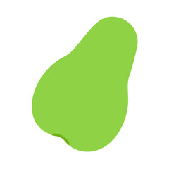 Abstract green pear shape on black background illustration