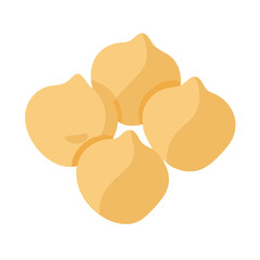 Four yellow chickpeas arranged in a circular geometric pattern