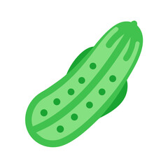 Flat design illustration of a cucumber on black background