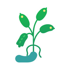 Stylized sprout illustration against black background for educational purposes