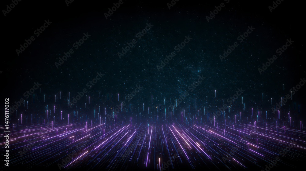 Aufkleber futuristic metaverse background digital data streams ai innovation technology network