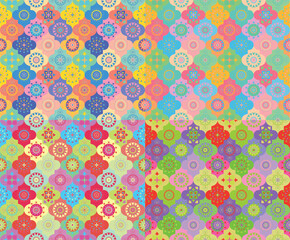 Seamless floral heart pattern vector texture design