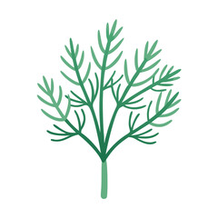 Stylized dill plant illustration with black background stock image