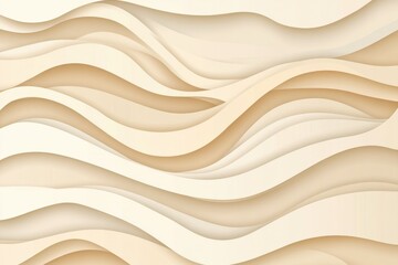 Obraz premium Abstract beige wavy layered papercut design