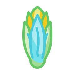 Stylized artichoke illustration on black background for stock image