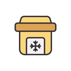 Isolated Cartoon Refrigerator With A Snowflake For Food Preservation