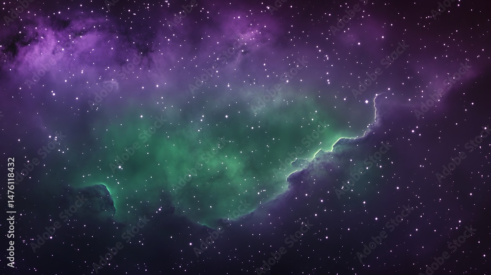 Poster cosmic nebulae display in a deep space backdrop.