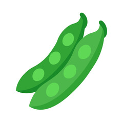 Two simple green pea pods on a black background