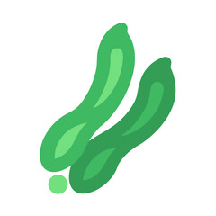 Minimalist edamame illustration with a simple design and black background