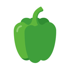 Flat design green pepper on black background food illustration