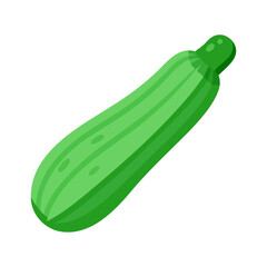 Isolated green zucchini squash, healthy food concept with black background