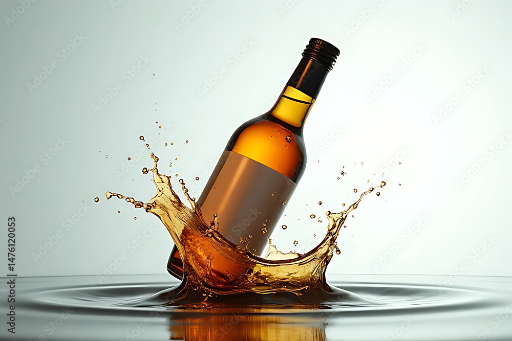Poster dynamic wine splash action studio photography minimalist close-up refreshing concept