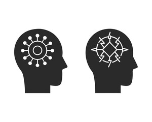 Headache icon silhouette vector illustration