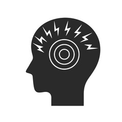 Headache icon silhouette vector illustration