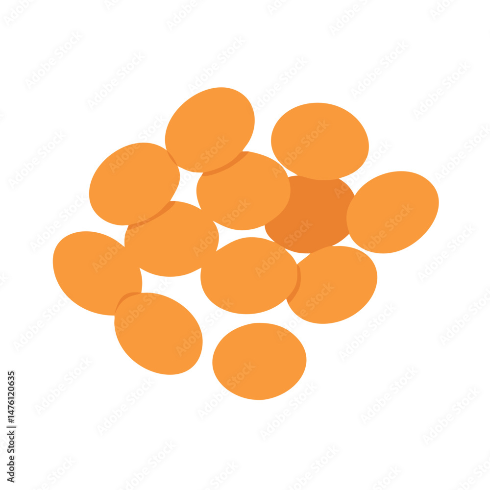 Poster pile of orange round objects in flat design style