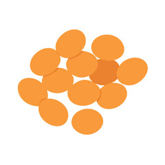 Pile of orange round objects in flat design style