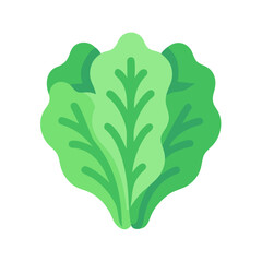 Stylized head of lettuce on a black background, flat