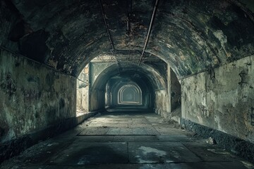 Obraz premium Abandoned old tunnel interior slung derelict forsaken outcast
