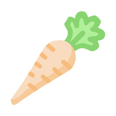 Isolated vector illustration of a carrot on black background