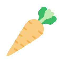Single flat-design carrot illustration on a solid black background