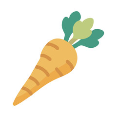 Vibrant cartoon carrot illustration against a stark black background