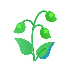 Modern Flat Vector Illustration of Lily of the Valley