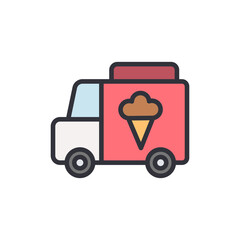 Whimsical Ice Cream Truck Illustration On A Transparent Canvas