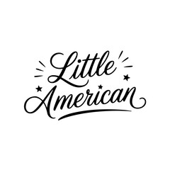 Little American. Vector Design Isolated on White Background