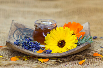 honey and flowers - calendula and lavender