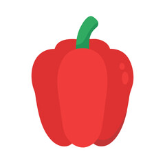 Red bell pepper illustration with flat design on black
