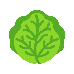 Vibrant green lettuce illustration on a solid black background