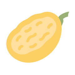 Stylized Flat Graphic of a Yellow Summer Squash