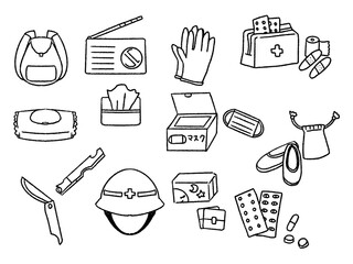 ペン風防災セット２白黒