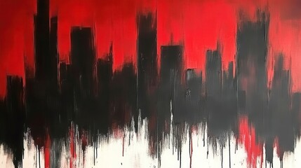Fototapeta premium Abstract Cityscape Red and Black Urban Art