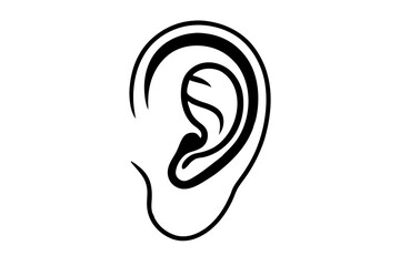 Human Ear silhouette vector illustration