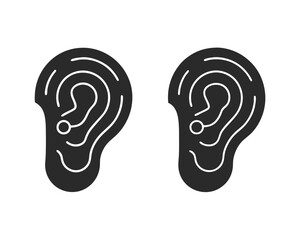 Human Ear icon silhouette vector illustration