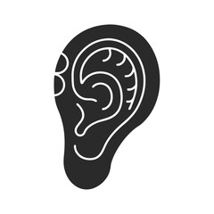 Human Ear icon silhouette vector illustration