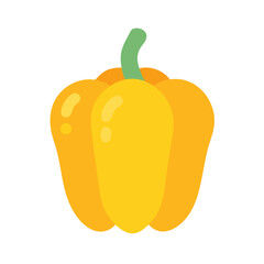 Isolated yellow bell pepper illustration against a black background