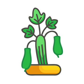 green zucchini plant icon clip art preview